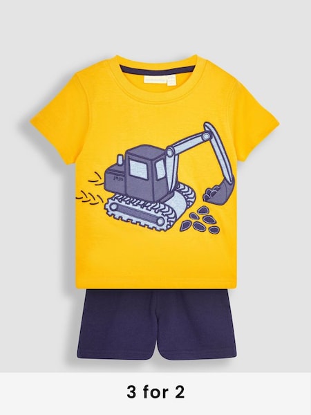 Yellow Digger Appliqué T-Shirt & Shorts Set (Q82924) | £27
