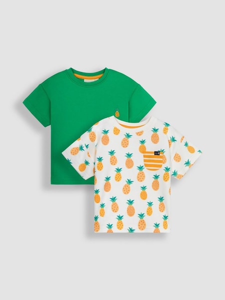 Ecru Pineapple 2-Pack Pocket T-Shirts (Q83053) | £21