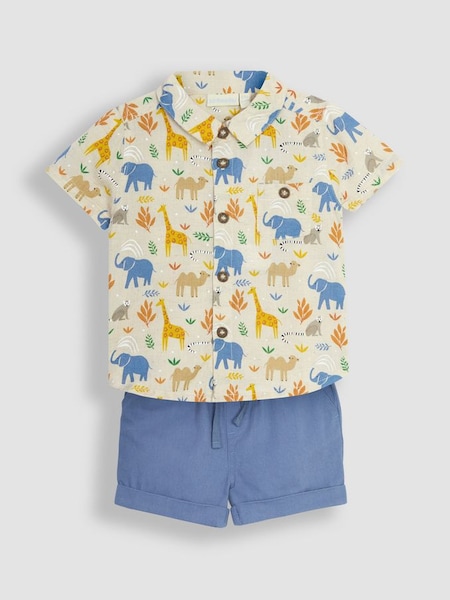 Natural Safari Printed Shirt & Shorts Set (Q83054) | £29.50