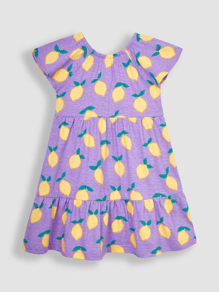 Lilac Purple Lemon Ruffle Sleeve Tiered Jersey Dress (Q83117) | £20