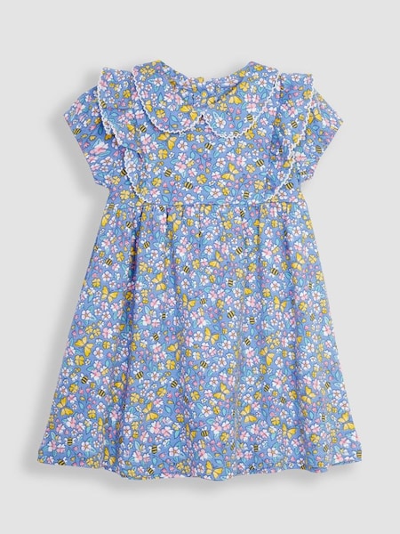 Blue Flower & Bee Peter Pan Ruffle Tea Jersey Dress (Q83129) | £23