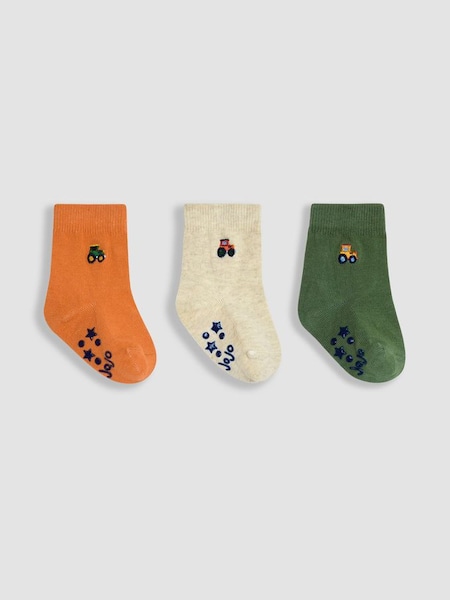 Green Tractor 3-Pack Embroidered Socks (Q83205) | £9.50