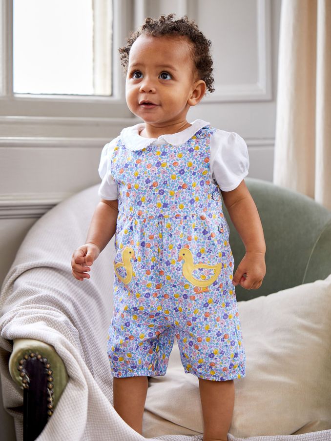 Girls Floral Dungarees JoJo Maman Bebe