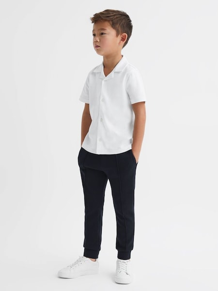 Teen Cotton Cuban Collar Shirt in White (Q84294) | £32