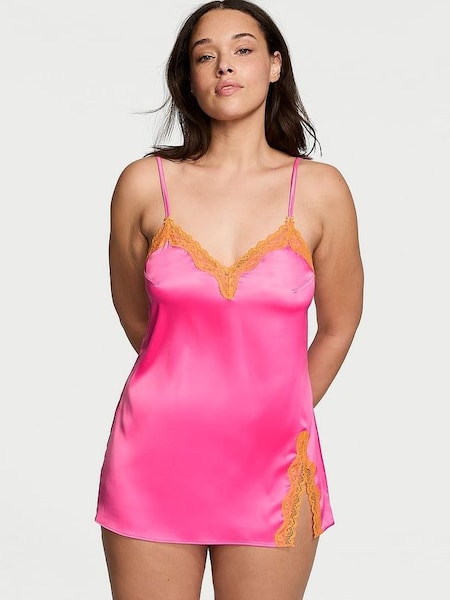 Hollywood Pink Satin Slip Dress (Q85914) | £45