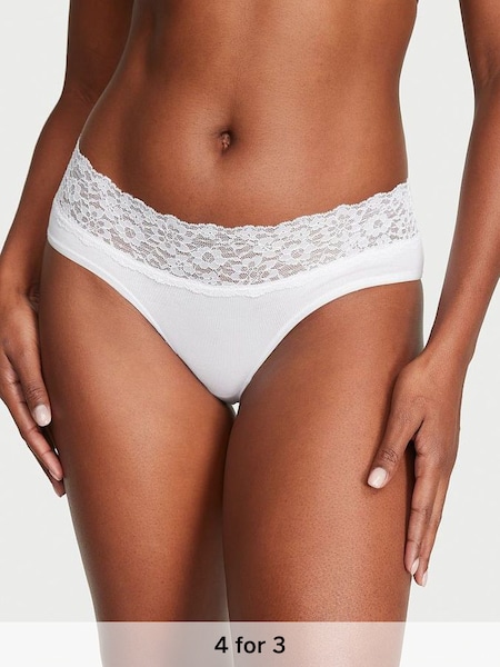 Vs White Posey Lace Waist Hipster Knickers (Q87199) | £9