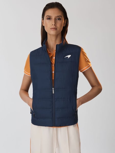 McLaren F1 Hybrid Quilt and Knit Gilet in Airforce Blue (Q87389) | £178