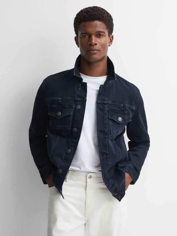 Buy Men s JACKETS LARGE Paige Long Sleeve Short Online Reiss UK