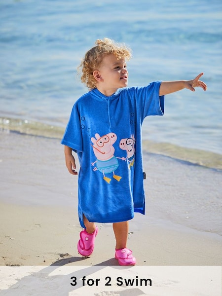Peppa Pig Towelling Hooded Poncho in Bright (Q88314) | £26