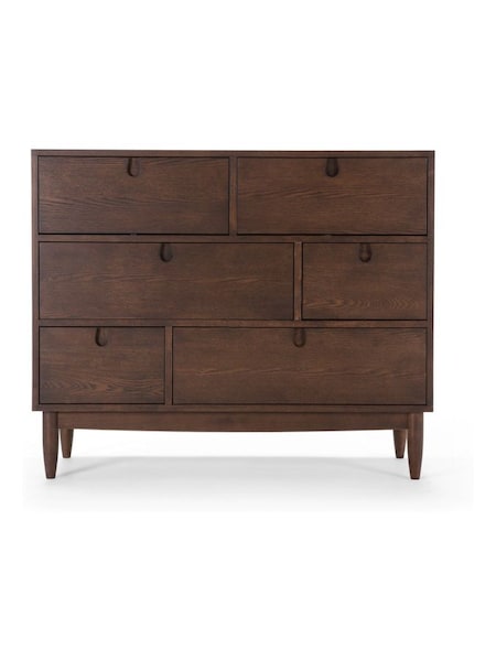 Penn 6 Drawer Wide Chest of Drawers in Dark Oak (Q88530) | £799