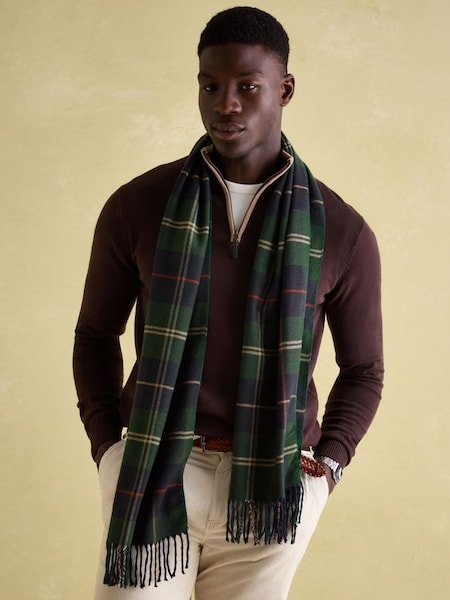 Langtree Green & Navy Scarf (Q89310) | £16.95