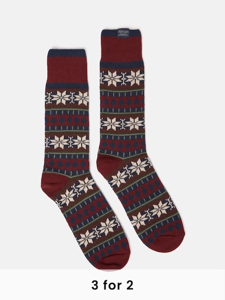 Alby Multi Men's Fair Isle Socks (size 7-12) (Q89584) | £9.95