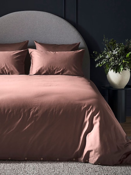 Bedfolk Orange Luxe Cotton Duvet Cover (Q91256) | £129 - £169