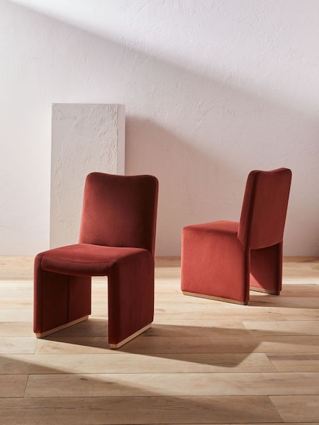 Tova Dining Chair in Rust Red Velvet (Q91675) | £199