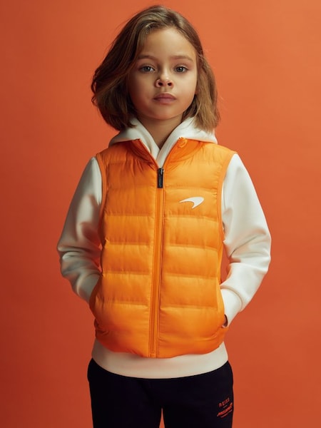 Junior McLaren F1 Hybrid Quilt and Knit Gilet in Papaya (Q92933) | £68