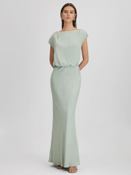 Draped Maxi Dress in Sage (Q94253) | £268