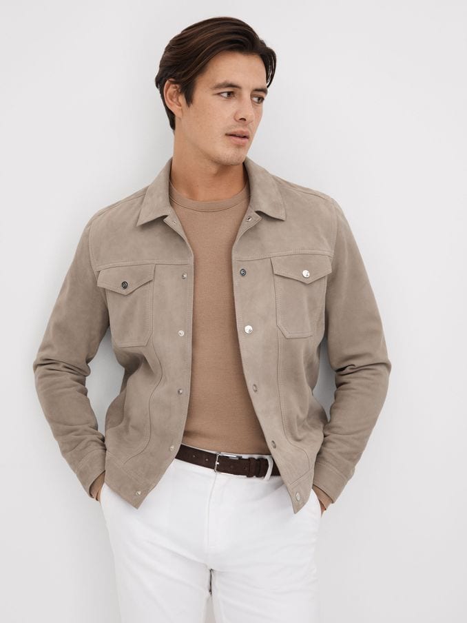 Reiss aries suede jacket hot sale