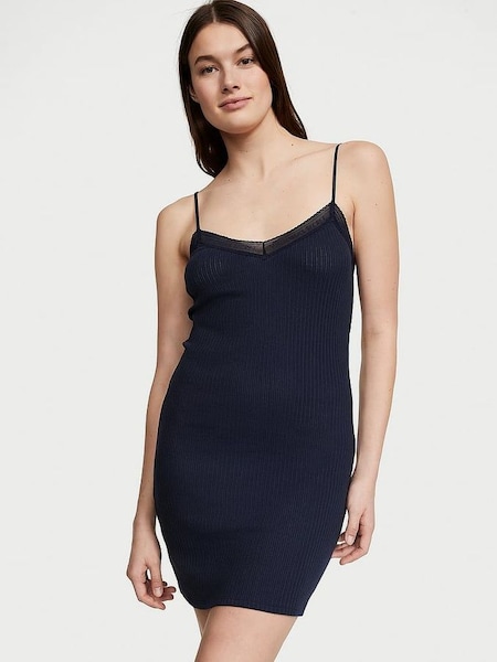 Noir Navy Blue Lace Slip Dress (Q97961) | £35