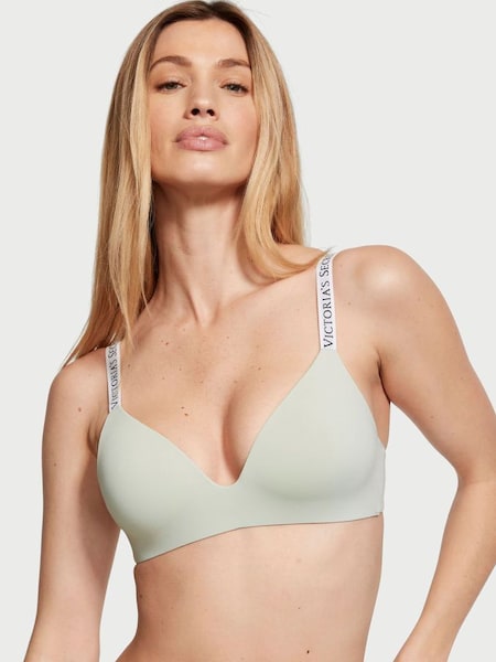 Pale Sky Grey Logo Non Wired Lightly Lined Bra (Q97997) | £35