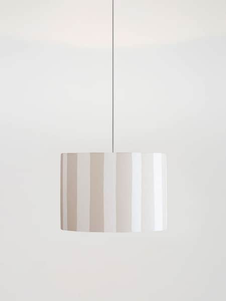 Houseof. Cream Small Stripe Print Ceiling Light (Q99361) | £99