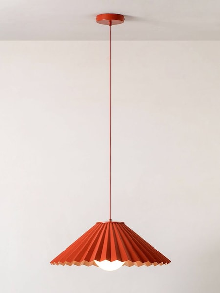 Houseof. Red The Pleat Ceiling Pendant Light by Emma Gurner (Q99389) | £329