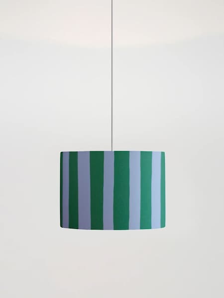 Houseof. Green Small Stripe Print Ceiling Light (Q99397) | £99