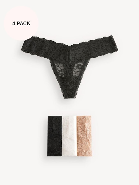 Black/Nude/White The Lacie Multipack Knickers (Q99591) | £20