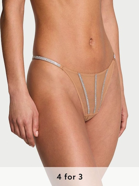Toffee Nude Sheer Shine Thong Knickers (Q99675) | £20