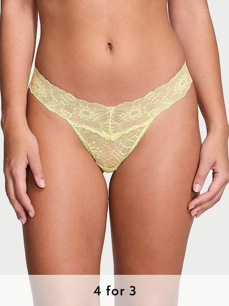 Citron Glow Yellow Flower Power Thong Knickers (Q99747) | £9
