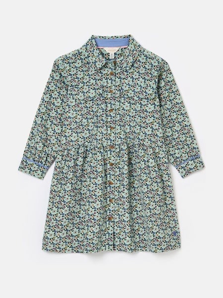 Elodie Blue Ditsy Print Corduroy Shirt Dress (Q99824) | £34 - £37