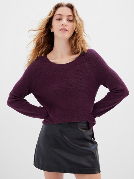 Purple Crew Neck Tunic Jumper (R57089) | £30