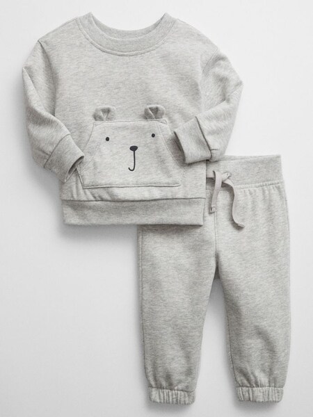 Grey Brannan Bear Long Sleeve Baby Outfit Set (R57166) | £25