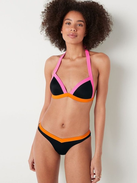 Radient Rose Black Push Up Triangle Halterneck Bikini Top (R74619) | £20