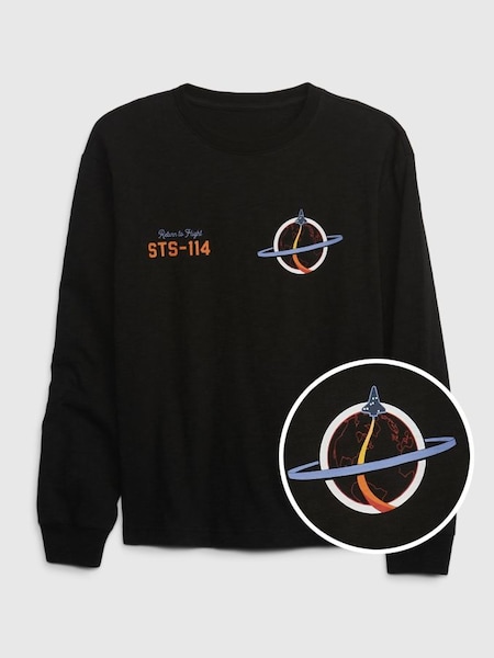 Black NASA Long Sleeve T-Shirt (R80627) | £20