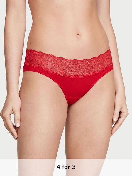 Lipstick Red Posey Hipster Lace Waist Knickers (R83685) | £9