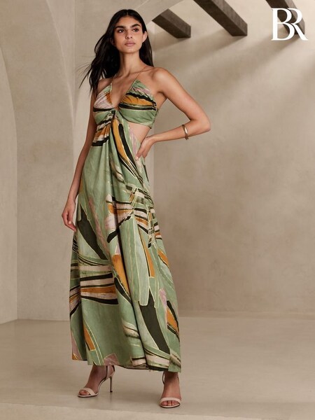 Banana Republic Green Manon Linen-Blend Maxi Dress (R83996) | £175