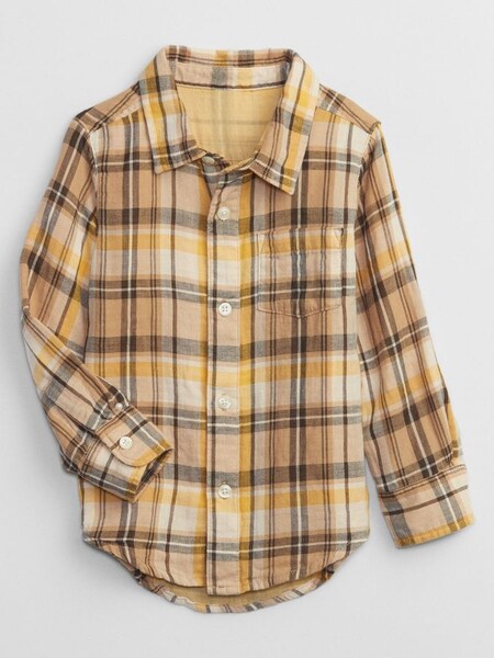 Yellow Tartan Pocket Long Sleeve Shirt (R84101) | £18