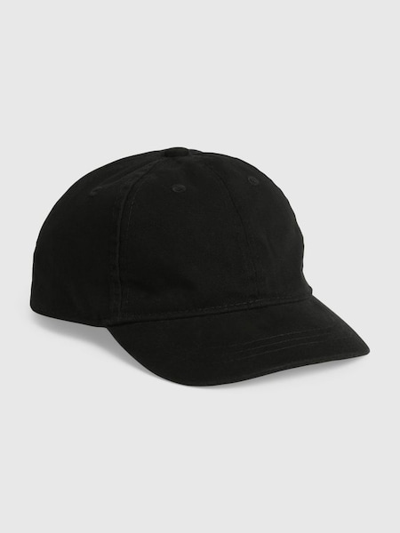 Black Toddlers Organic Cotton Washed Baseball Hat (R84119) | £10
