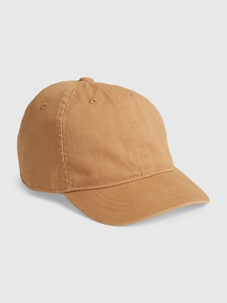 Brown Toddlers Organic Cotton Washed Baseball Hat (R84122) | £10