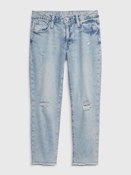 Vintage Wash Blue Distressed Girlfriend Jeans (5-16yrs) (R90755) | £30