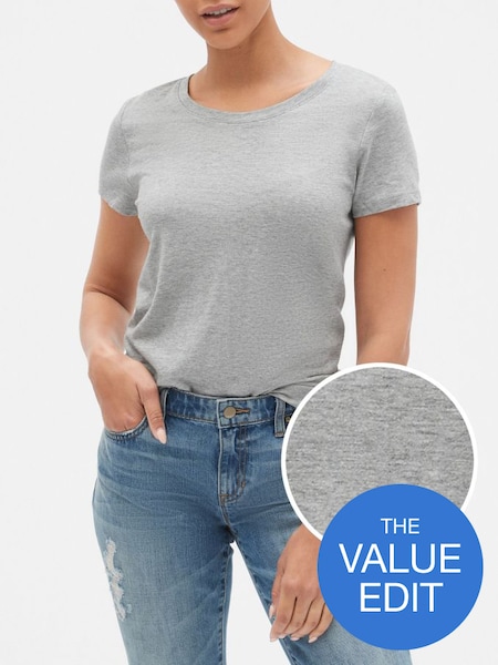 Light Grey Favourite Short Sleeve Crew Neck T-Shirt (R91633) | £10