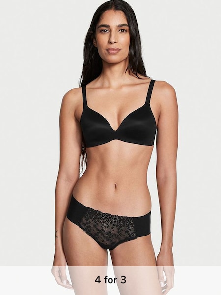 Black No Show Lace Thong Knickers (R92630) | £9