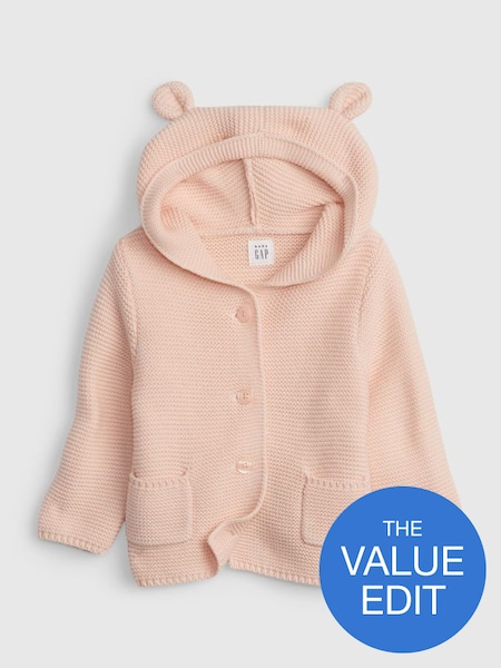 Pink Knitted Brannan Bear Cardigan - Baby (Newborn - 24mths) (R92907) | £18