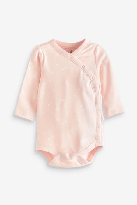 Pink Wrap Long Sleeve Baby Bodysuit (RZ0981) | £7