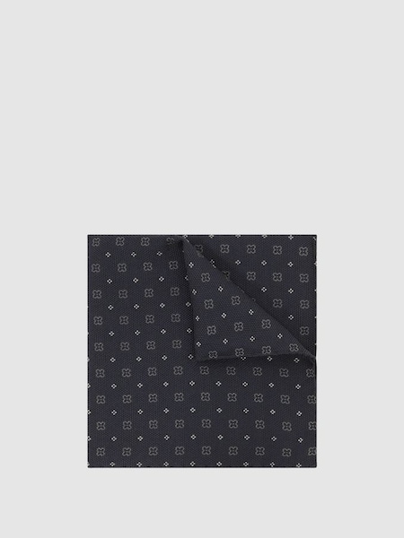 Woven Pocket Square in Navy (T11178) | £38
