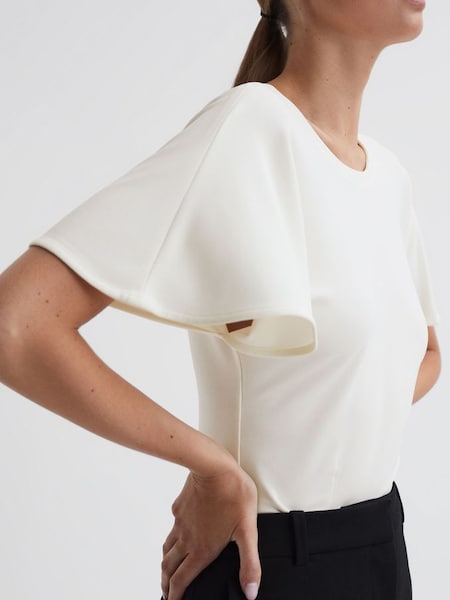 Fluid Sleeve T-Shirt in Ivory (T67308) | £55