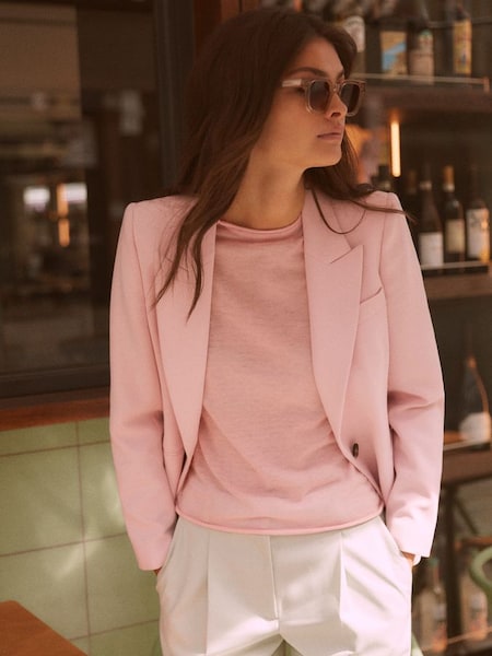 Single Breasted Blazer in Pink (T68402) | £98