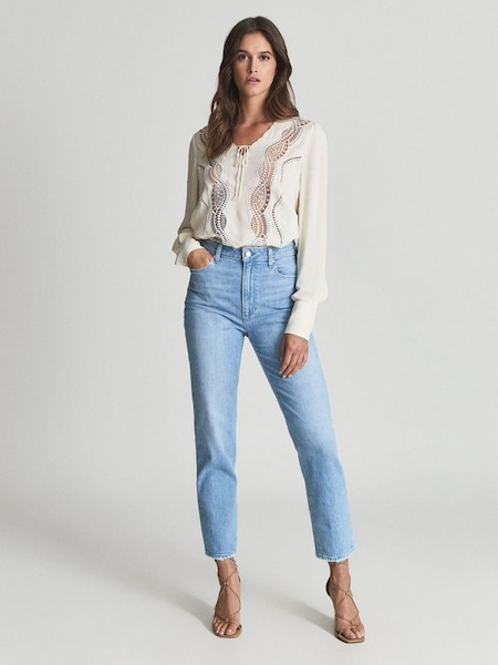 Paige Straight Leg Jeans in Light Blue (T74434) | £155