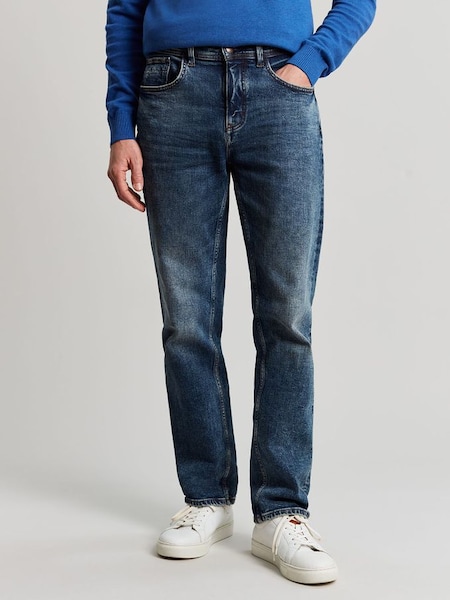 Joules The Foxton Classic Fit Blue Denim 5 Pocket Jeans (T79711) | £44