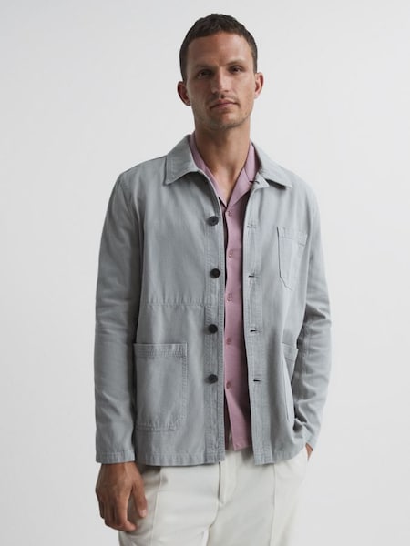 Casual Worker Jacket in Soft Sage (T84663) | £165